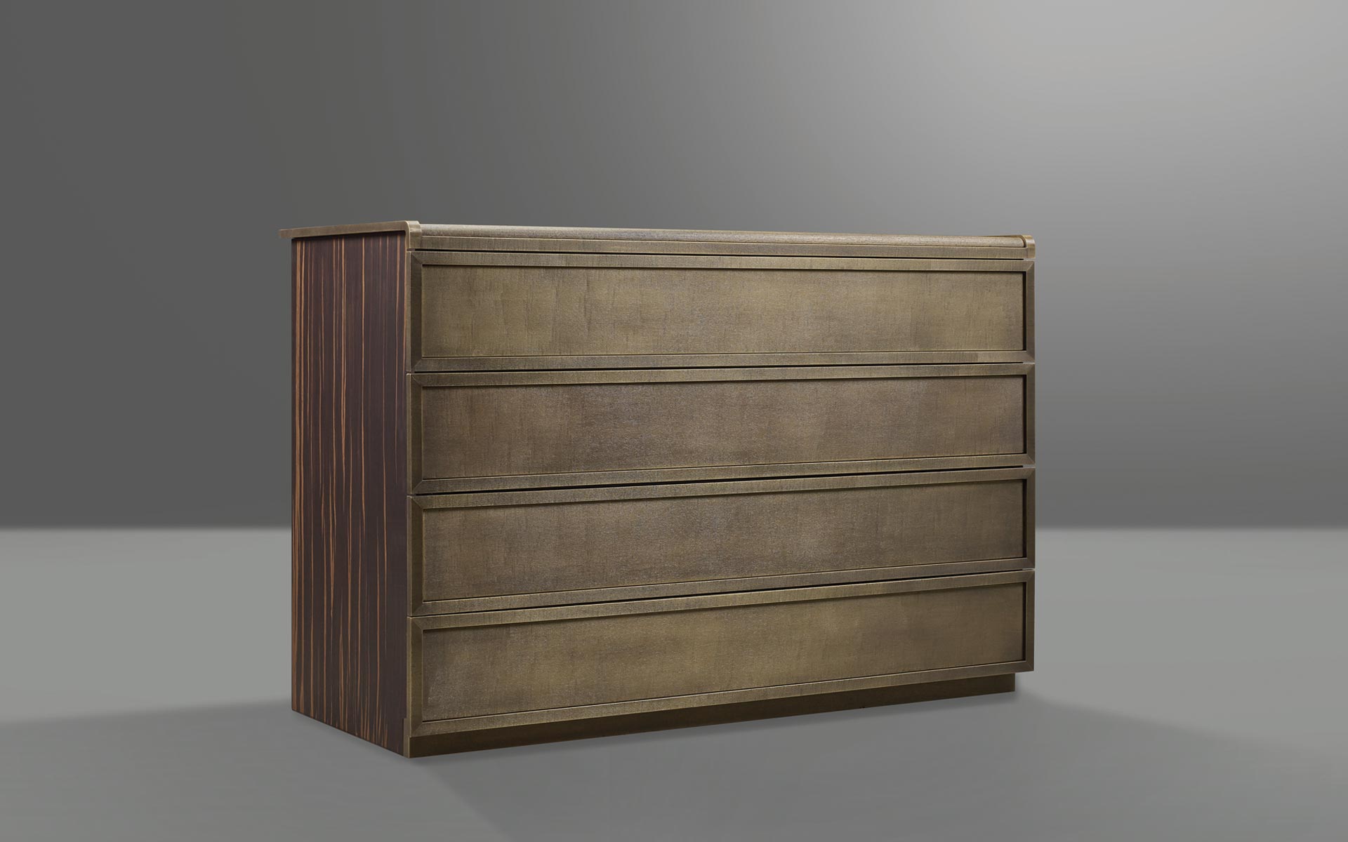 Orione è una cassettiera in legno rivestita in pelle, del catalogo di Promemoria | Promemoria