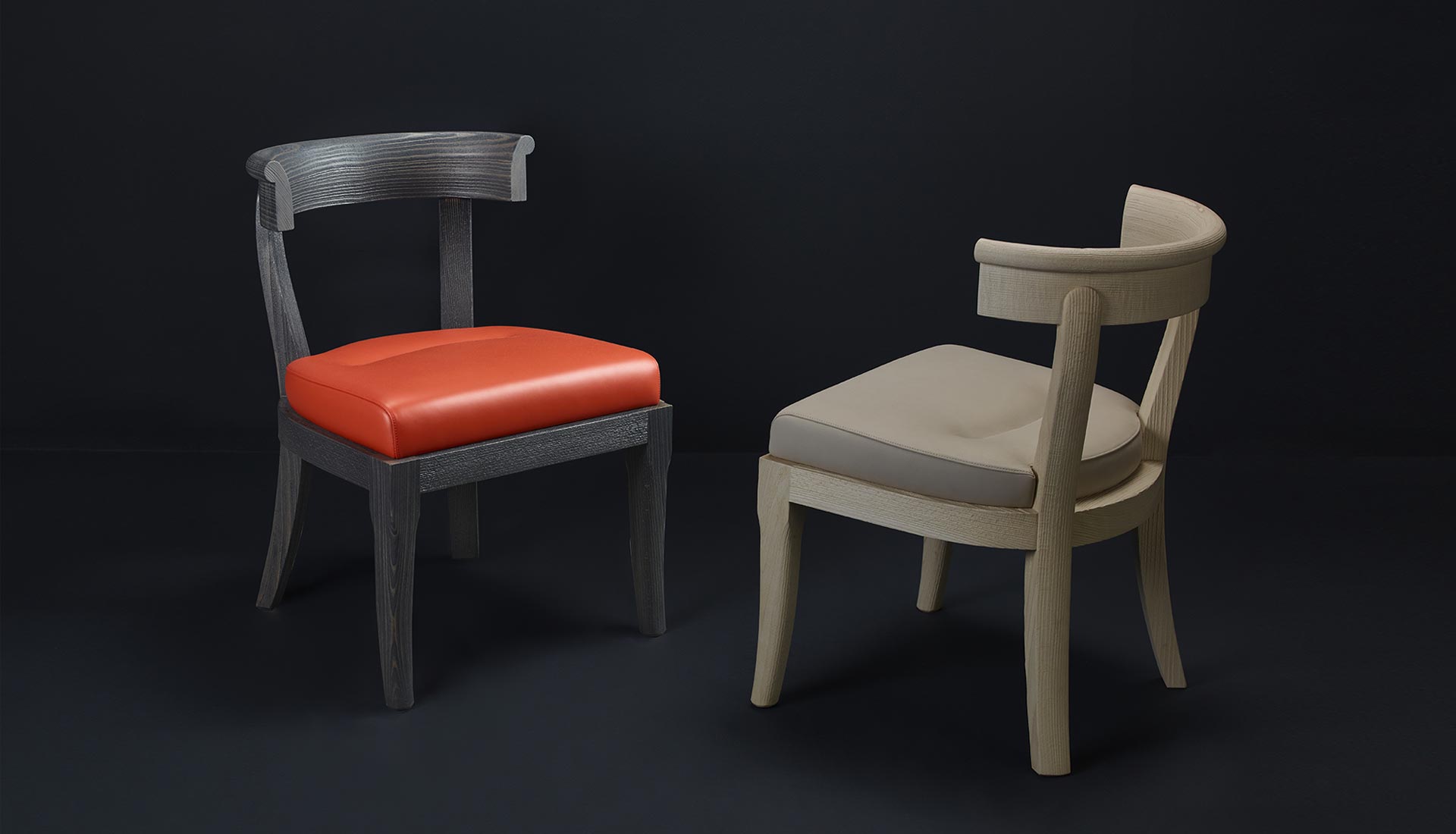 Irene is a wooden dining chair with a semi-circle backrest, from Promemoria's catalogue | Promemoria