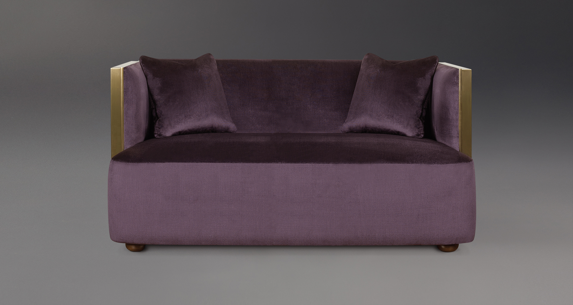 Boccaccio is a bronze sofa covered in fabric or leather, from Promemoria's catalogue | Promemoria