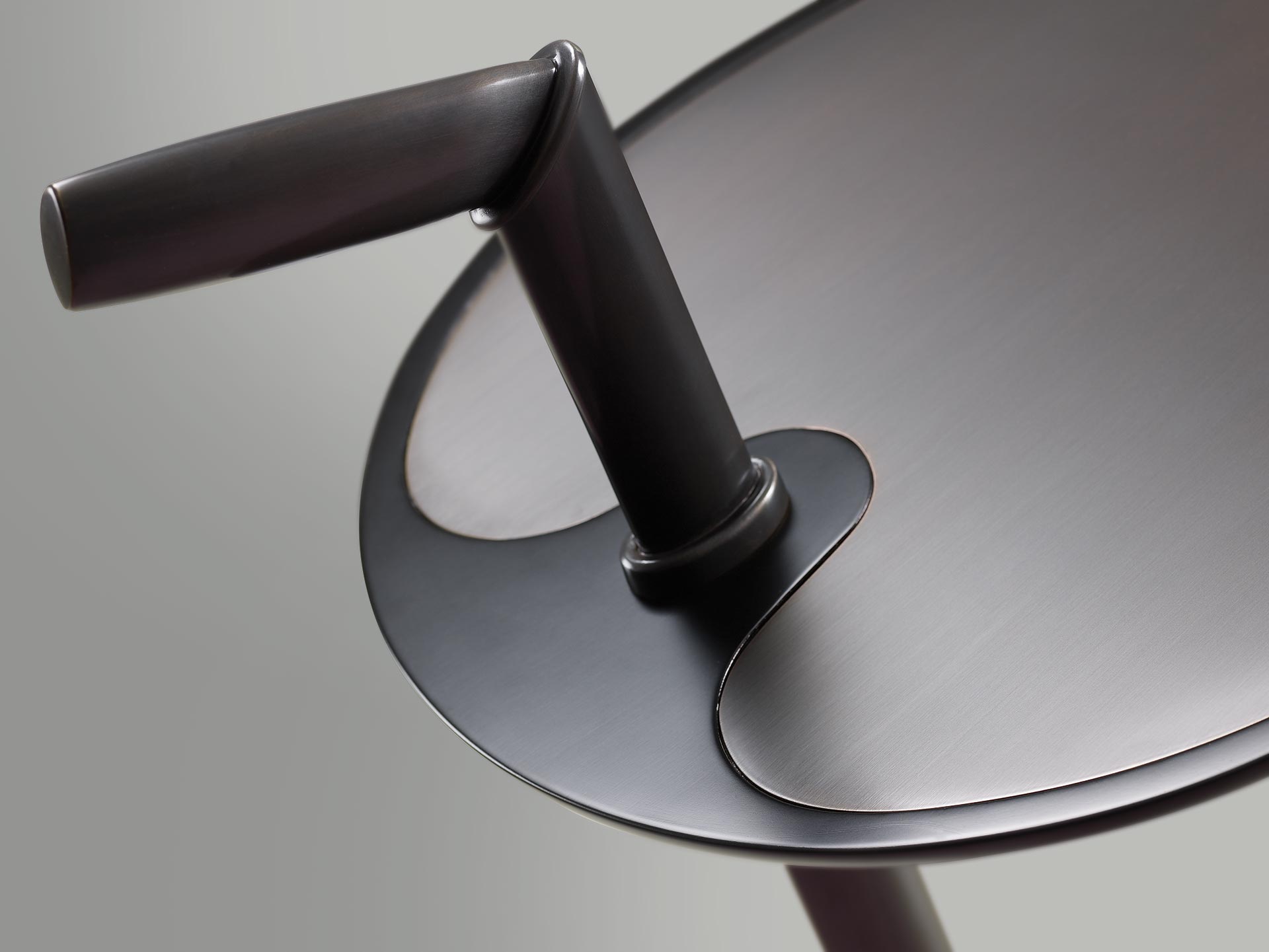 Bip Bip is a bronze small table with bronze, leather or galuchat, from Promemoria's catalogue | Promemoria