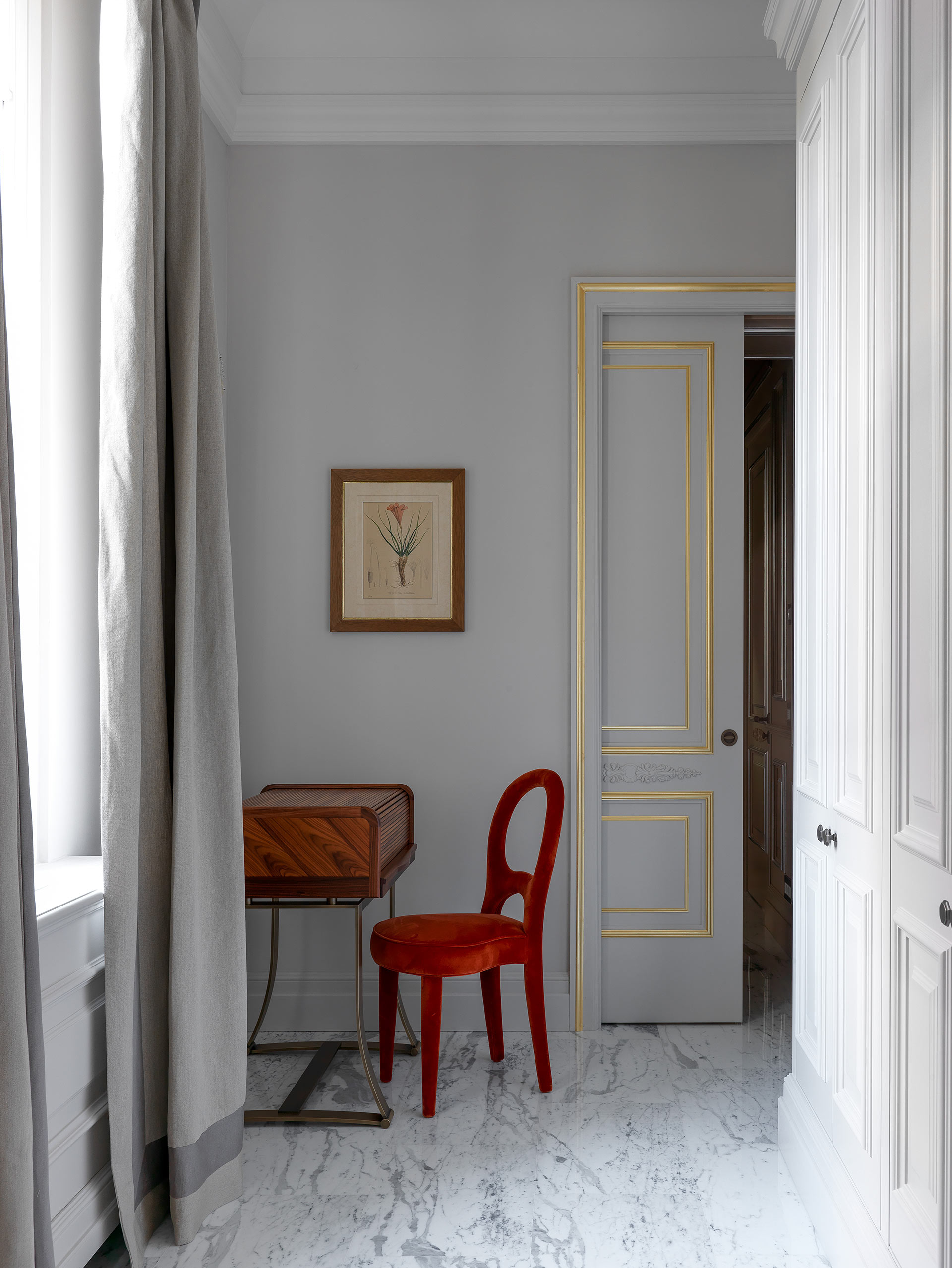 Studio of La Datcha, a luxury resort in Forte dei Marmi, Italy, furnished with Promemoria | Promemoria